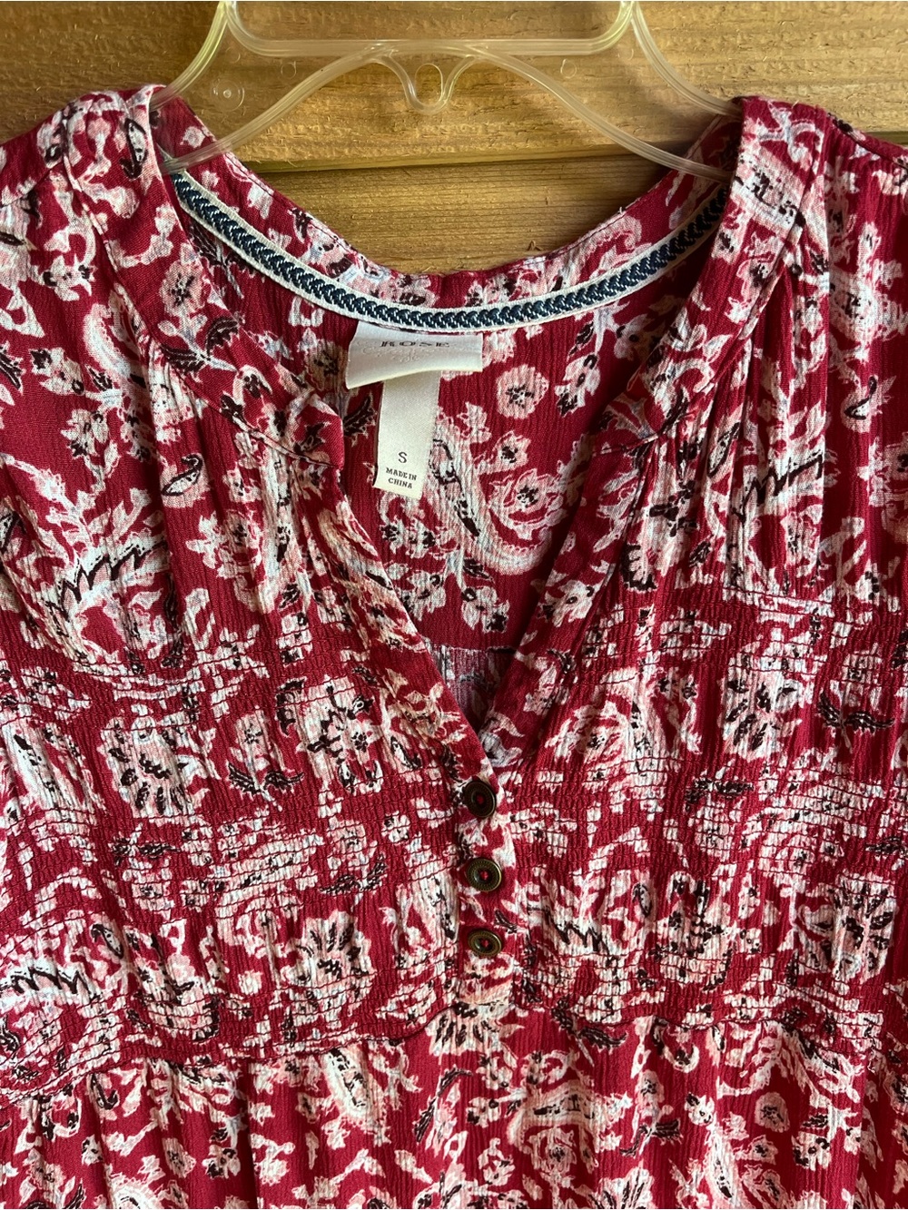 KNOX ROSE - Boho Red Floral Midi Dress Lightweight Summer Dress - Picture 3 of 11